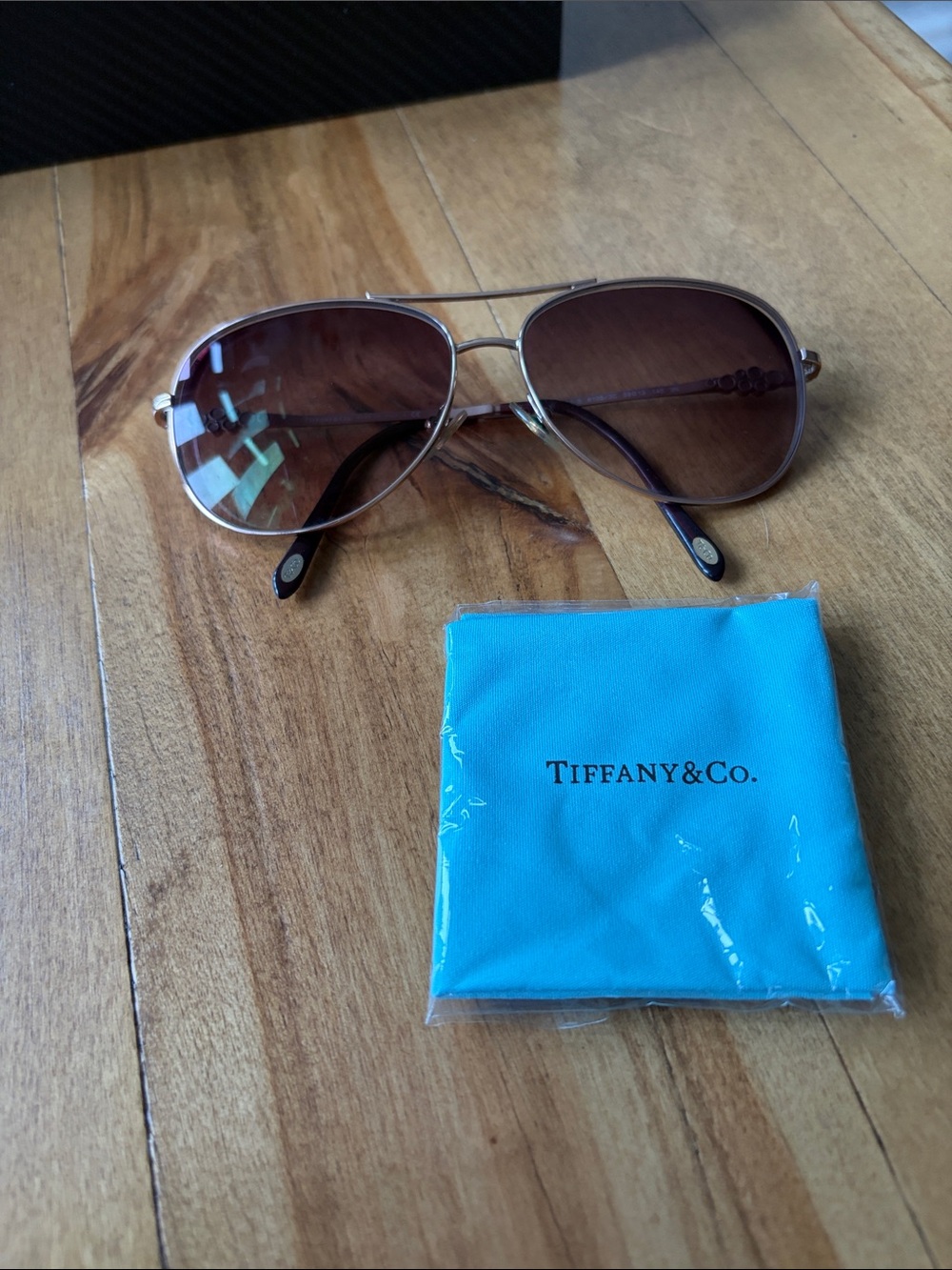 Tiffany & Co. Women's Rose Gold Aviator Sunglasses